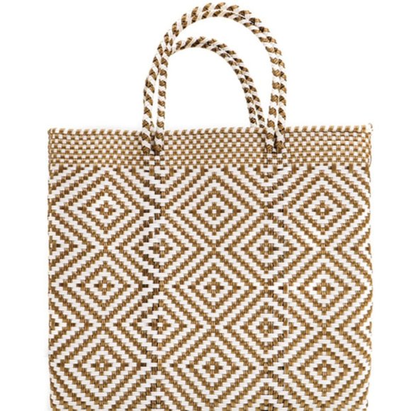 Mercado Bag Multi Diamond Gold x White Medium - Picture 4 of 5